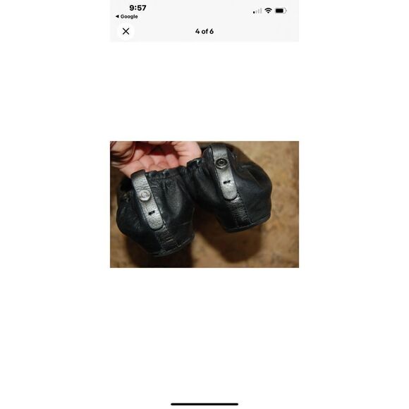 EARTHIES Tolo Elasticized Edge Flats 8.5 B. Black leather - Picture 4 of 6